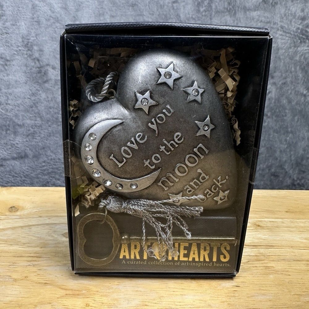 Studio by Demdaco Art Hearts Love You To The Moon and Back Key Silver Tone w Box